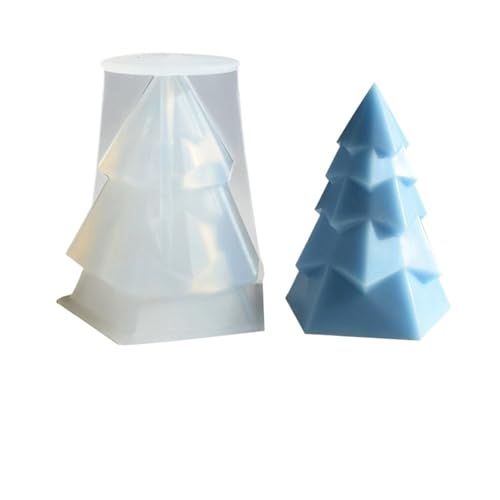 5PCS 3D Weihnachtsbaum Kerze Silikon Form DIY Weihnachten Herstellung Kit Handgemachte Seife Gips Harz Backen Werkzeug FüR Herstellung Kerzen Seife(Clear04) von YILWPV