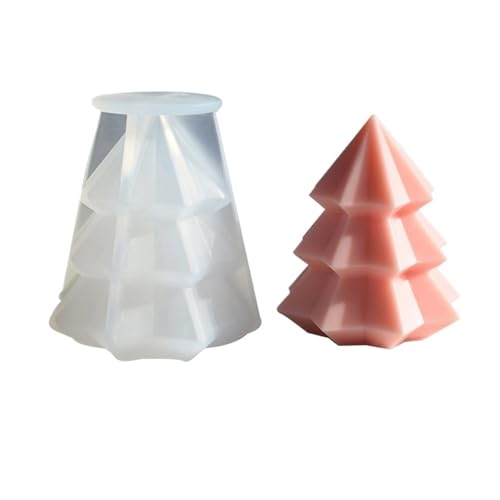 5PCS 3D Weihnachtsbaum Kerze Silikon Form DIY Weihnachten Herstellung Kit Handgemachte Seife Gips Harz Backen Werkzeug FüR Herstellung Kerzen Seife(Clear06) von YILWPV