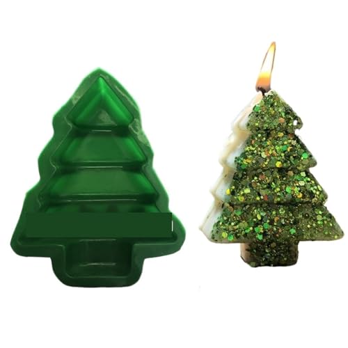 5PCS 3D Weihnachtsbaum Kerze Silikon Form DIY Weihnachten Herstellung Kit Handgemachte Seife Gips Harz Backen Werkzeug FüR Herstellung Kerzen Seife(Clear17) von YILWPV