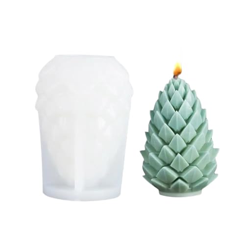 7PCS Weihnachtsbaum Schnitzmuster Zylindrische Kerze 3D Silikonform Rentier Schneeflocke Elch Kerzenform FüR Herstellung Kerzen Seife(Clear05) von YILWPV