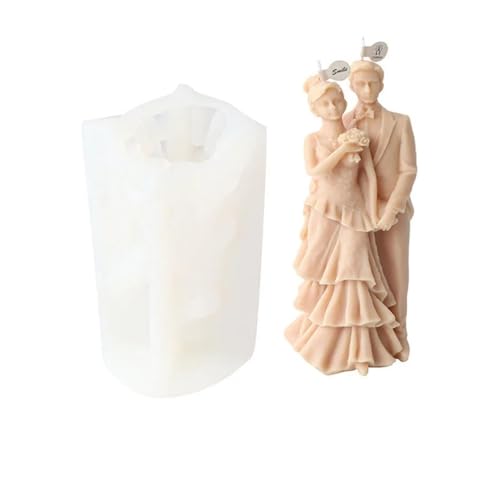 Hochzeitszeremonie Kerze Silikonform Braut und Bräutigam süßer Begleiter DIY Duftkerze Gipsform Valentinstag FüR Herstellung Kerzen Seife(Mold 1) von YILWPV