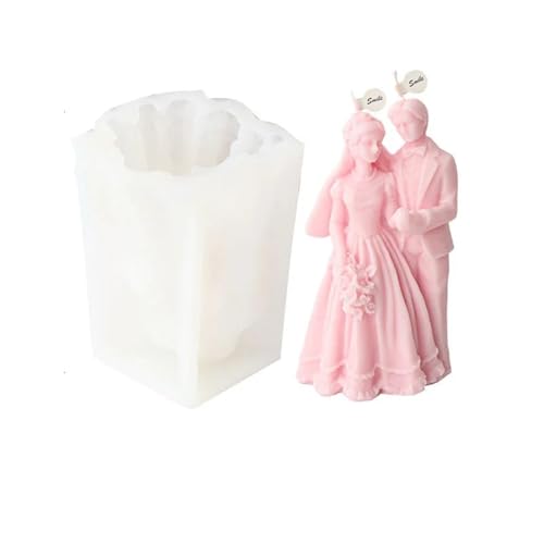 Hochzeitszeremonie Kerze Silikonform Braut und Bräutigam süßer Begleiter DIY Duftkerze Gipsform Valentinstag FüR Herstellung Kerzen Seife(Mold 2) von YILWPV