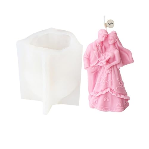 Hochzeitszeremonie Kerze Silikonform Braut und Bräutigam süßer Begleiter DIY Duftkerze Gipsform Valentinstag FüR Herstellung Kerzen Seife(Mold 3) von YILWPV
