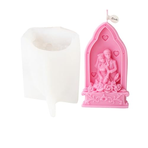 Hochzeitszeremonie Kerze Silikonform Braut und Bräutigam süßer Begleiter DIY Duftkerze Gipsform Valentinstag FüR Herstellung Kerzen Seife(Mold 5) von YILWPV