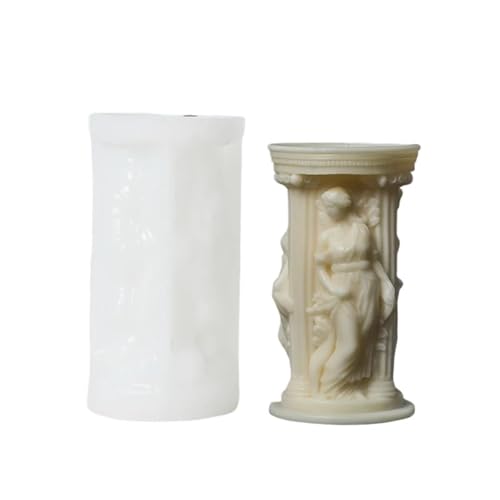Kerze Silikonform Statue Kerzenform DIY handgemachte Aromatherapie Gipsherstellungsform FüR Herstellung Kerzen Seife(White02) von YILWPV