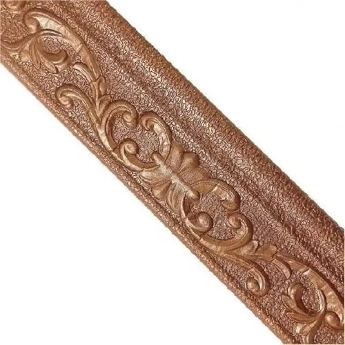 YILWPV 2 Stück 3D-Wandbordüre, wasserdicht, selbstklebend, Wandverkleidung, Bordüre, Schaumstofffliesen, Aufkleber, Sockelleiste for die Heimdekoration Eür Flur Decke(Brown) von YILWPV