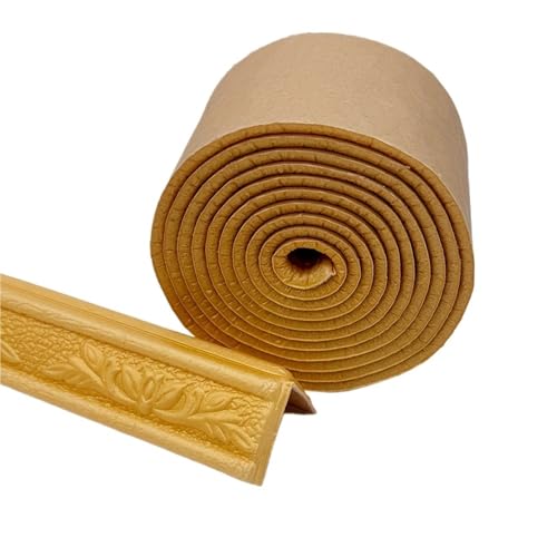 YILWPV 2 Stück Schnitzblumen-Tapete for Decken- und Wandkanten, Winkelbesatz, selbstklebende Musterformung, for Abziehen Aufkleben, Wandaufkleber Eür Flur Decke(Yellow) von YILWPV