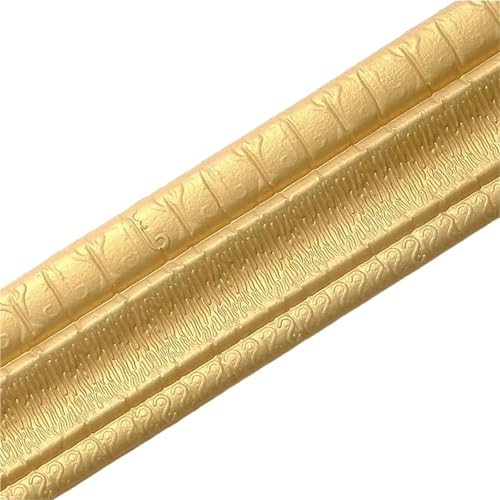 YILWPV 2 stücke,30 m Wasserdicht Self-adhesive Wallpaper Dekorative Linie Sockel Dekoration Wohnzimmer Wand Grenze Aufkleber Eür Flur Decke(Gold) von YILWPV