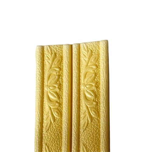 YILWPV 2 stücke Selbstklebende Abgezogen Tapete 3D Carving Decke Dekorative Streifen Wand Sockel Linie Hause Dekoration Aufkleber Eür Flur Decke(Gold) von YILWPV