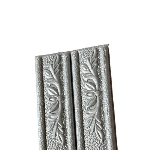 YILWPV 2 stücke Selbstklebende Abgezogen Tapete 3D Carving Decke Dekorative Streifen Wand Sockel Linie Hause Dekoration Aufkleber Eür Flur Decke(Grey) von YILWPV