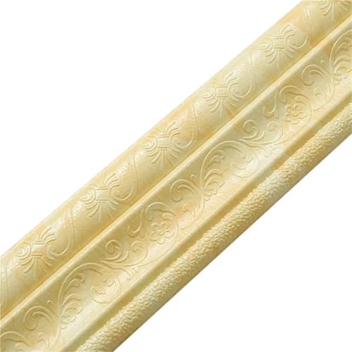 YILWPV 2 stücke Wand Rand Streifen Aufkleber Selbst-Klebstoff Wasserdicht Baseboard Ecke Taille Linie Tapete Hause Grenze Dekor Eür Flur Decke(Gold) von YILWPV