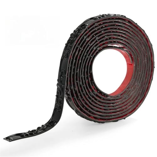 YILWPV 2PC 1m/39,37 Zoll Dekorative Weiche Linie Fußleiste Deckenverkleidung Hintergrund Wandformlinie 3D Wandaufkleber Wohnkultur Eür Flur Decke(Black) von YILWPV