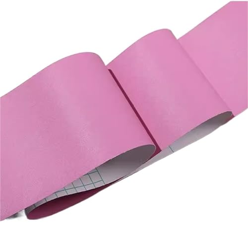 YILWPV Einfarbige Fußleistentapete, selbstklebende Türrahmen-Kantenumhüllung, Aufkleber, Dekoration, wasserdichte PVC-Renovierungsfolie Eür Flur Decke(Pink,10cm x 5m) von YILWPV