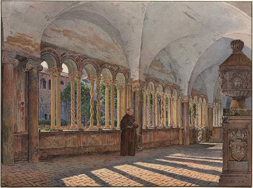 YIMACBJXX Bekannt Graffiti Leinwanddruck Dekorative Bilder Ansicht des klosters san in laterano von jakob alt Vintage Wandbild für Office Home Decor 60x90cm von YIMACBJXX
