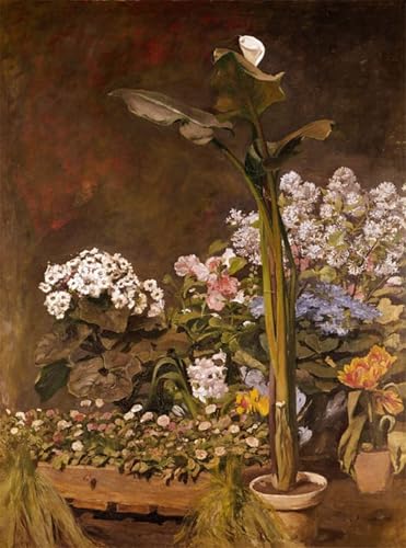 YIMACBJXX Bekannt Graffiti Leinwanddruck Dekorative Bilder Aronstab und pflanzen des gartens von pierre auguste renoir Vintage Wandbild für Office Home Decor 60x90cm von YIMACBJXX