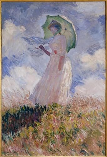 YIMACBJXX Bekannt Graffiti Leinwanddruck Dekorative Bilder Frau mit sonnenschirm nach links von claude monet Vintage Wandbild für Office Home Decor 60x90cm von YIMACBJXX