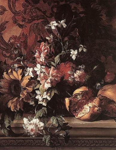 YIMACBJXX Bekannt Leinwand Drucken Poster Wandbilder Blumen von jean-baptiste monnoyer Modern Poster für Wohnzimmerdekoration 60x90cm von YIMACBJXX