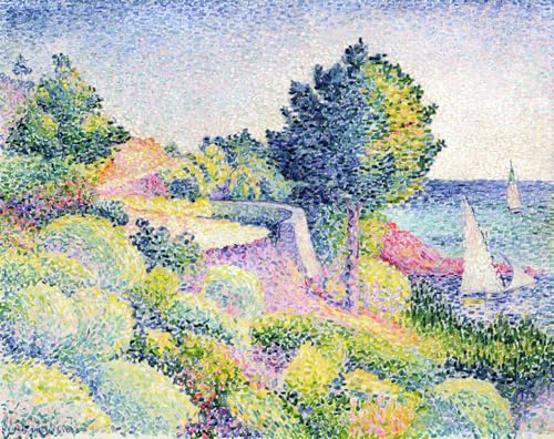 YIMACBJXX Bekannt Leinwand Drucken Poster Wandbilder Die Straße an der Küste von Henri Edmond Cross Modern Poster für Wohnzimmerdekoration 60x90cm von YIMACBJXX