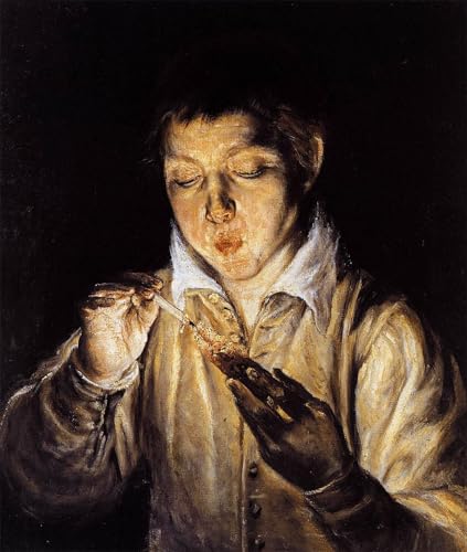 YIMACBJXX Bekannt Leinwand Drucken Poster Wandbilder Ein junge, der auf eine glut bläst, um eine Kerze Anzuzünden von el greco Modern Poster für Wohnzimmerdekoration 60x90cm von YIMACBJXX