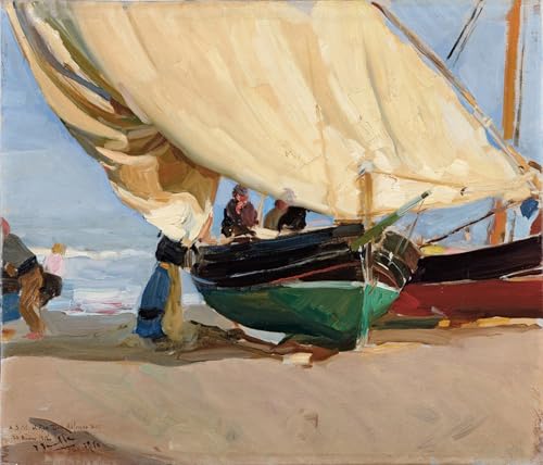 YIMACBJXX Bekannt Poster Bilder Wandkunst Malen gestrandete Boote von Joaquín Sorolla Leinwandbilder Graffiti für Wanddekoration 60x90cm von YIMACBJXX