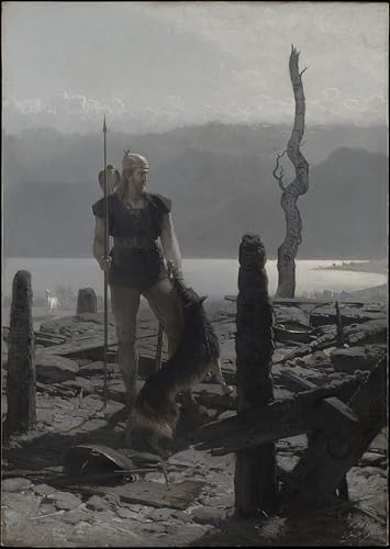 YIMACBJXX Berühmte Gemälde Abstrakter Druck Malerei Poster Frithiofs Rückkehr von August Malmström Berühmte Leinwand für Heimtextilien 60x90cm von YIMACBJXX