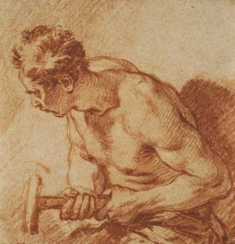 YIMACBJXX Berühmte Gemälde Abstrakter Druck Malerei Poster Studie eines Mannes, der einen halben Hammer hält, von François Boucher Berühmte Leinwand für Heimtextilien 60x90cm von YIMACBJXX