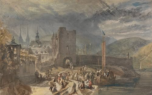 YIMACBJXX Berühmte Gemälde Abstrakter Druck Malerei Poster eine Ansicht von Boppart mit Figuren am Flussufer von Mallord William Turner Berühmte Leinwand für Heimtextilien 60x90cm von YIMACBJXX
