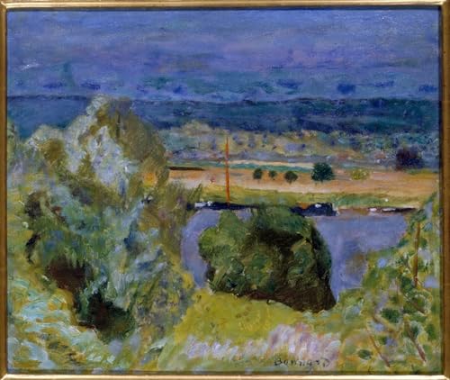 YIMACBJXX Berühmte Gemälde Graffiti Leinwanddruck Dekorative Bilder Die seine bei vernon von pierre bonnard Vintage Wandbild für Office Home Decor 60x90cm von YIMACBJXX