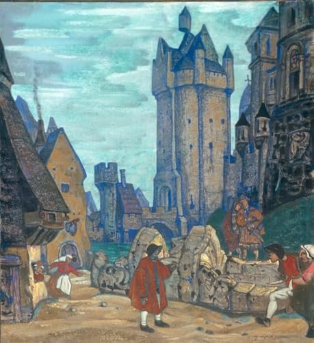 YIMACBJXX Berühmte Gemälde Graffiti Leinwanddruck Dekorative Bilder Vor dem schloss von nikolai Konstantinowitsch Roerich Vintage Wandbild für Office Home Decor 60x90cm YIMACBJXX Berühmte Gemälde Graffiti Leinwanddruck Dekorative Bilder Vor dem schloss von nikolai Konstantinowitsch Roerich Vintage Wandbild für Office Home Decor 60x90cm von YIMACBJXX