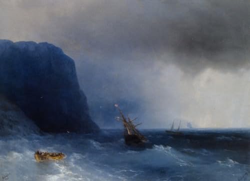 YIMACBJXX Berühmte Gemälde Leinwand Drucken Poster Wandbilder Die überlebenden von ivaninovich Ayvazovsky Modern Poster für Wohnzimmerdekoration 60x90cm von YIMACBJXX