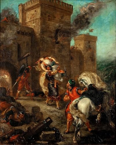 YIMACBJXX Berühmte Gemälde Leinwand Drucken Poster Wandbilder Rebecca Vergewaltigt Von Ferdinandeugene Delacroix Modern Poster für Wohnzimmerdekoration 60x90cm von YIMACBJXX