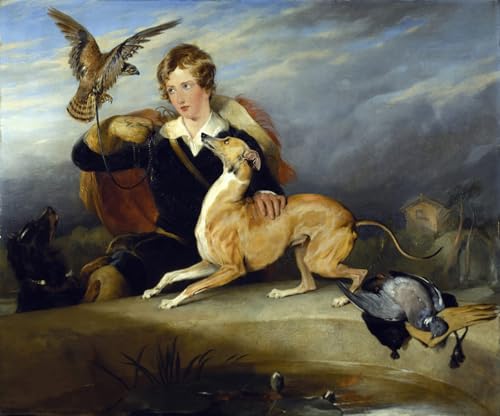 YIMACBJXX Berühmte Gemälde Leinwand Drucken Poster Wandbilder Richard Cavendish Mit Dem Spot Des Th of Devsnshire Italian Greyhound Von Edwin Landseer Modern Poster für Wohnzimmerdekoration 60x90cm von YIMACBJXX