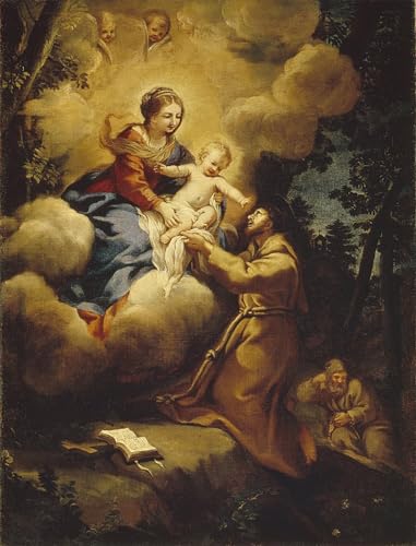 YIMACBJXX Berühmte Gemälde Leinwand Drucken Poster Wandbilder die Vision der Heiligen von Pietro Da Cortona Modern Poster für Wohnzimmerdekoration 60x90cm von YIMACBJXX
