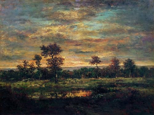 YIMACBJXX Berühmte Gemälde Leinwand Wandkunst Kunst Poster Teich am Waldrand von Pierre Etienne Theodore Rousseau klassischer Kunstdruck für Schlafzimmer Home Decor 60x90cm von YIMACBJXX