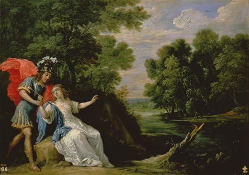 YIMACBJXX Berühmte Gemälde Leinwand Wandkunst Kunst Poster die Versöhnung von Rinaldo und Armida von David Teniers dem Jüngeren klassischer Kunstdruck für Schlafzimmer Home Decor 60x90cm von YIMACBJXX