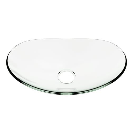 Gefäßspüle 47 x 30 cm Badezimmer Oval Waschbecken Gehärtetes Glas Transparent Kunst Waschbecken Runde Schüssel Moderne Arbeitsplatte Schüssel Waschbecken von YIMAI Ingenuity