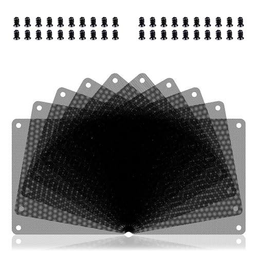 YIMATEECO 140mm Staubfilter PC Lüfterabdeckungen Computer Ventilator Filter Staubdicht Gehäuseabdeckung mit Schrauben für Computer Lüftergitter PC Kühler(PVC, 140 * 140mm, 10Stü, Schwarz) von YIMATEECO