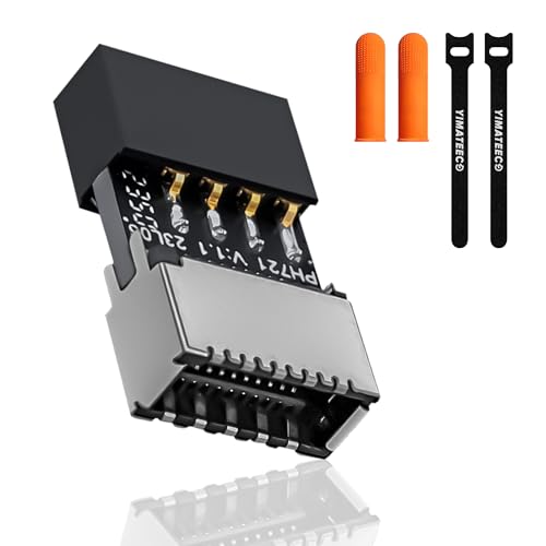 YIMATEECO USB 2.0 9Pin Interner Adapter, USB 2.0 9-Pin Stecker auf Typ-E Typ-C 20-Pin Buchse Header Adapter USB3.2 Frontblende-Header für Mainboard-Erweiterung YIMATEECO USB 2.0 9Pin Interner Adapter, USB 2.0 9-Pin Stecker auf Typ-E Typ-C 20-Pin Buchse Header Adapter USB3.2 Frontblende-Header für Mainboard-Erweiterung von YIMATEECO