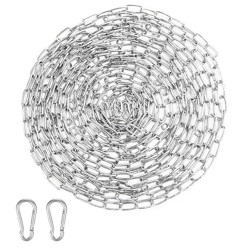 YIMETOP Edelstahlkette Meterware 1,5mm, 6m Stahlkette mit Karabiner, Metallkette zum Aufhängen für Hundekette, Ankerkette, Wäschekette & Schwenkkette YIMETOP Edelstahlkette Meterware 1,5mm, 6m Stahlkette mit Karabiner, Metallkette zum Aufhängen für Hundekette, Ankerkette, Wäschekette & Schwenkkette von YIMETOP