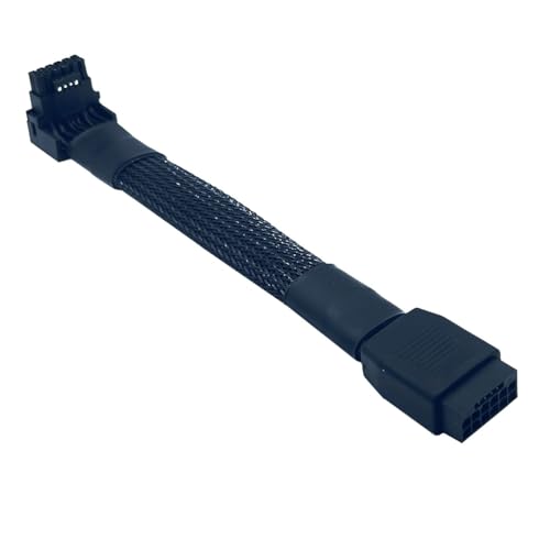 YIMIKEDAYA 12VHPWR 16Pin (12+4) Buchse zu Stecker 16AWG GPU Verlängerungskabel 90 Grad PCI-e 5.0 für RTX 4070 4080 4090 Grafikkarte (15CM) (Type A) von YIMIKEDAYA