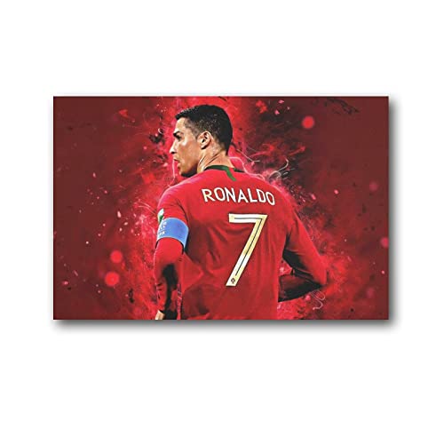 YIMING Cristiano Ronaldo Poster Nationalmannschaft Fußballspieler Leinwand Wandkunst Poster Dekorativ Schlafzimmer Modern Home Druck Bild Kunstwerke Poster 40 x 60 cm von YIMING