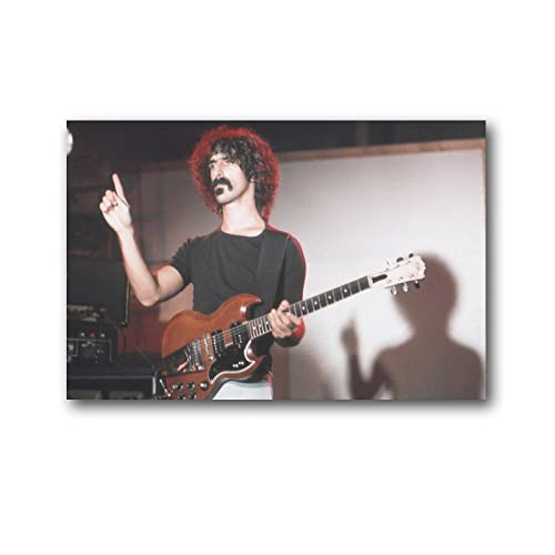 YIMING Frank Zappa Poster Sänger künstlerisches Foto schwarz Kurzarm Gitarre Malerei auf Leinwand Wandkunst Poster Scrollen Bild Druck Wohnzimmer Wanddekoration Home Poster 20 x 30 cm von YIMING