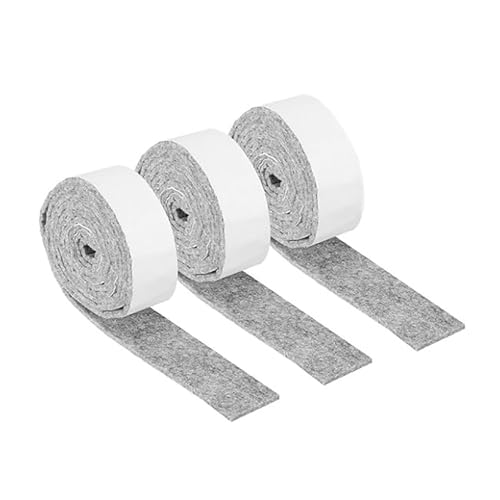 3 Rollen Filzgleiter Selbstklebend, Filz Selbstklebende Möbelgleiter, Stark Filzstreifen, 100 cm x 3 cm, Dicke 3 mm, Schneiden Sie Jede Form, Filzgleiter für Stühle Möbel von YIMINI