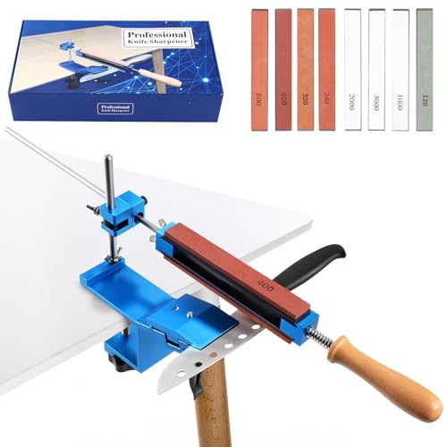 YINAIBEIAI Professioneller Messerschärfer mit 8 Wetzstein, Festwinkel, Komplettes Winkelverstellbares Messerschärfset aus Edelstahl, Blau YINAIBEIAI Professioneller Messerschärfer mit 8 Wetzstein, Festwinkel, Komplettes Winkelverstellbares Messerschärfset aus Edelstahl, Blau von YINAIBEIAI