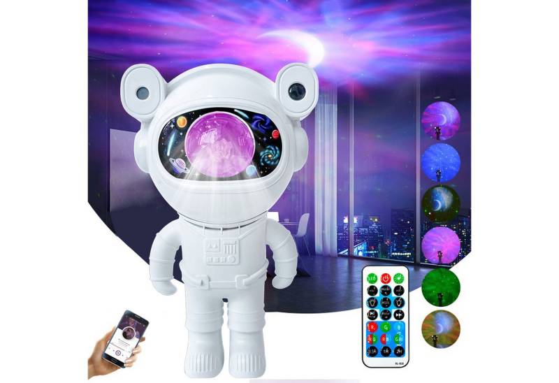 YINDN Projektionslampe 6 Farben des Nachtlicht mit Timer, 360°drehbar Sternenprojektor, Sternenhimmel Projektor mit Bluetooth-Musik, Dimmbare LED Beamermit Fernbedienung, für Spielzimmer, Party und Heimdekor von YINDN