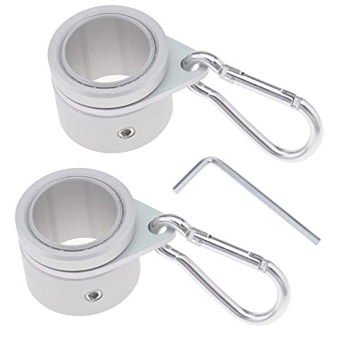 YINETTECH 2x Aluminium Metall 1 "Nicht Verwickeln Fahnenmast Drehbare Ringe Clips für Montage Drehbaren Fahnen von YINETTECH