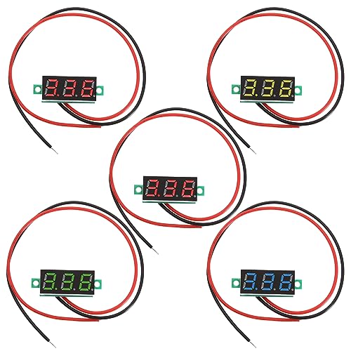 YINETTECH 5stk Mini Digital Voltmeter mit LED-Anzeige 2,5V - 30V Spannungsmesser Spannungsmessmodul Spannungsprüfer Detektor für Autobatterien von YINETTECH