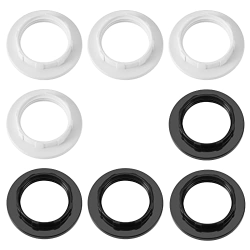 YINETTECH 8 Stück Lampenschirm Reduzierring Kragen Ring Adapter E14 Konverter für Tischlampe Pendelleuchte Stehlampe Kronleuchter, 4x Schwarz & 4x Weiß von YINETTECH