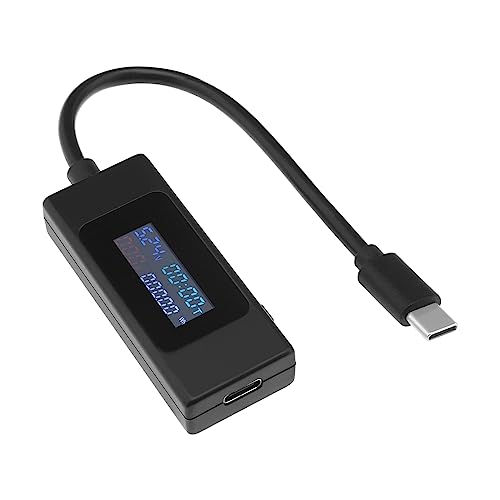 YINETTECH USB-C Leistungstester Professioneller Strom Spannung Leistungstester Elektrischer Tester Zubehör für Telefon Laptops Autoladegeräte Netzteile 4–30V Schwarz von YINETTECH