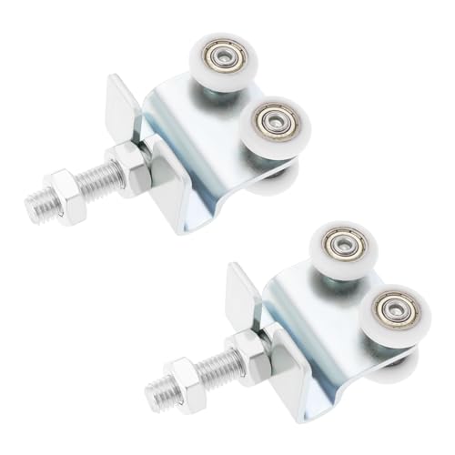 YINETTECH 2 STÜCK Nylon Gleitschienen Rollenvorrichtung Edelstahl Rollenwagen Kit mit Schrauben Und Muttern für Scheunentore Schiebetüren Küchenräume von YINETTECH